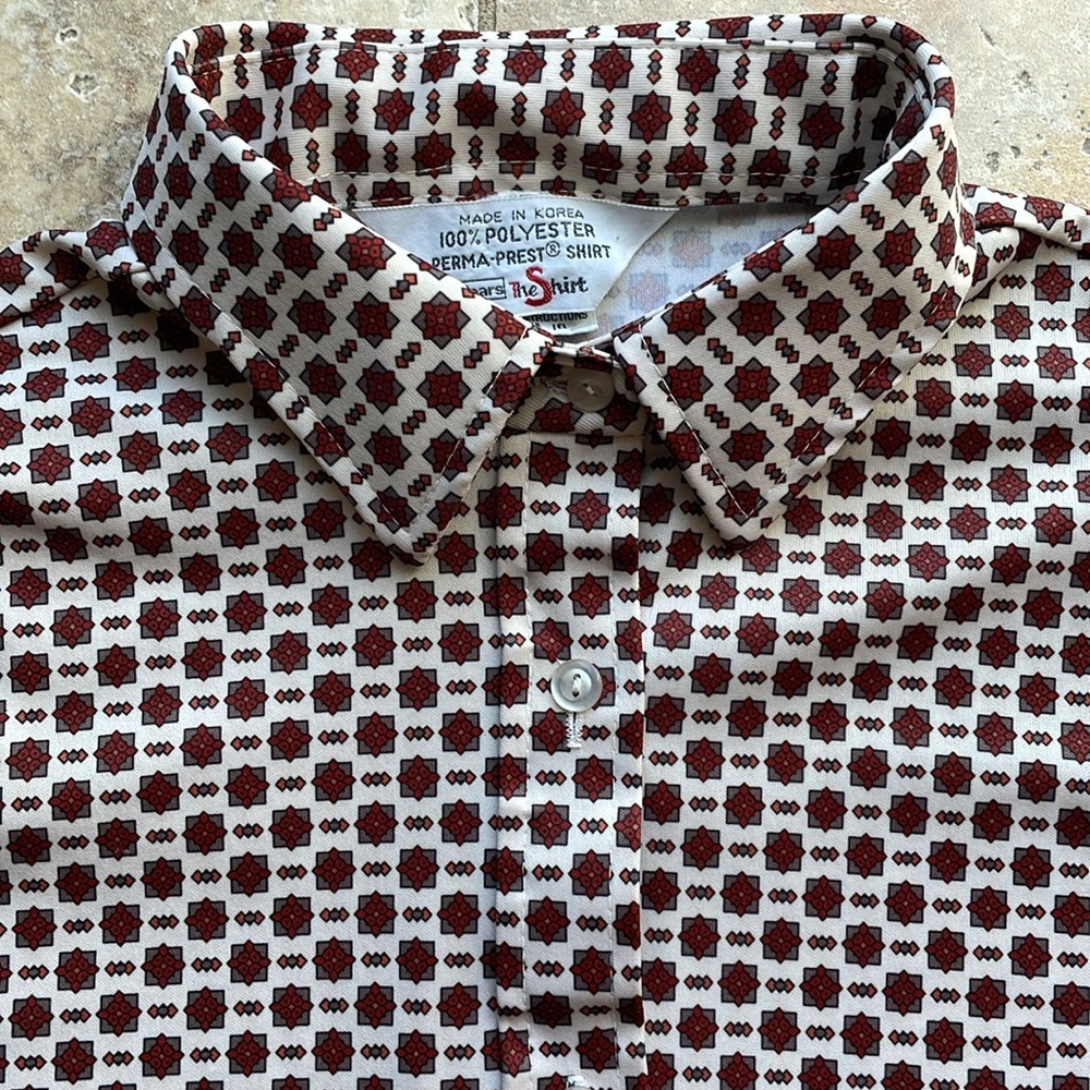 Sears “The Shirt” Retro Polyester Perma-Prest Shirt XS - Picture 2 of 7